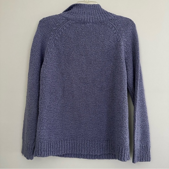 Jennifer Moore Purple Mock neck Cable Knit vintage Sweater with Pearl buttons - Picture 5 of 5